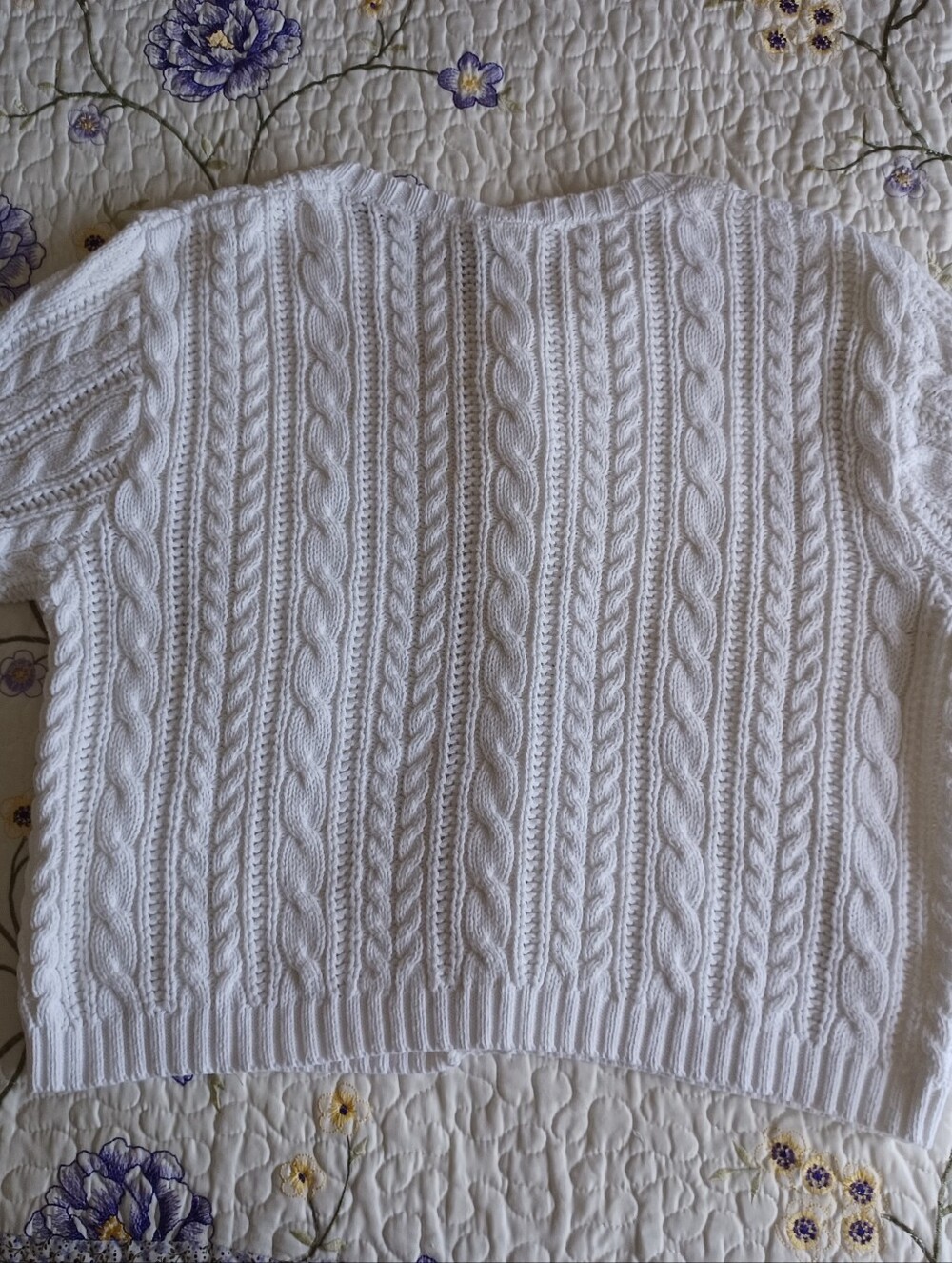 Talbots Vintage Classic Cable Knit Crewneck Cardigan, Size XL - Picture 8 of 14